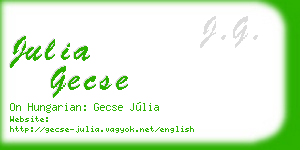 julia gecse business card